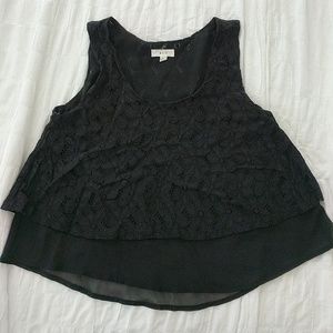 Black Lace Crop Top